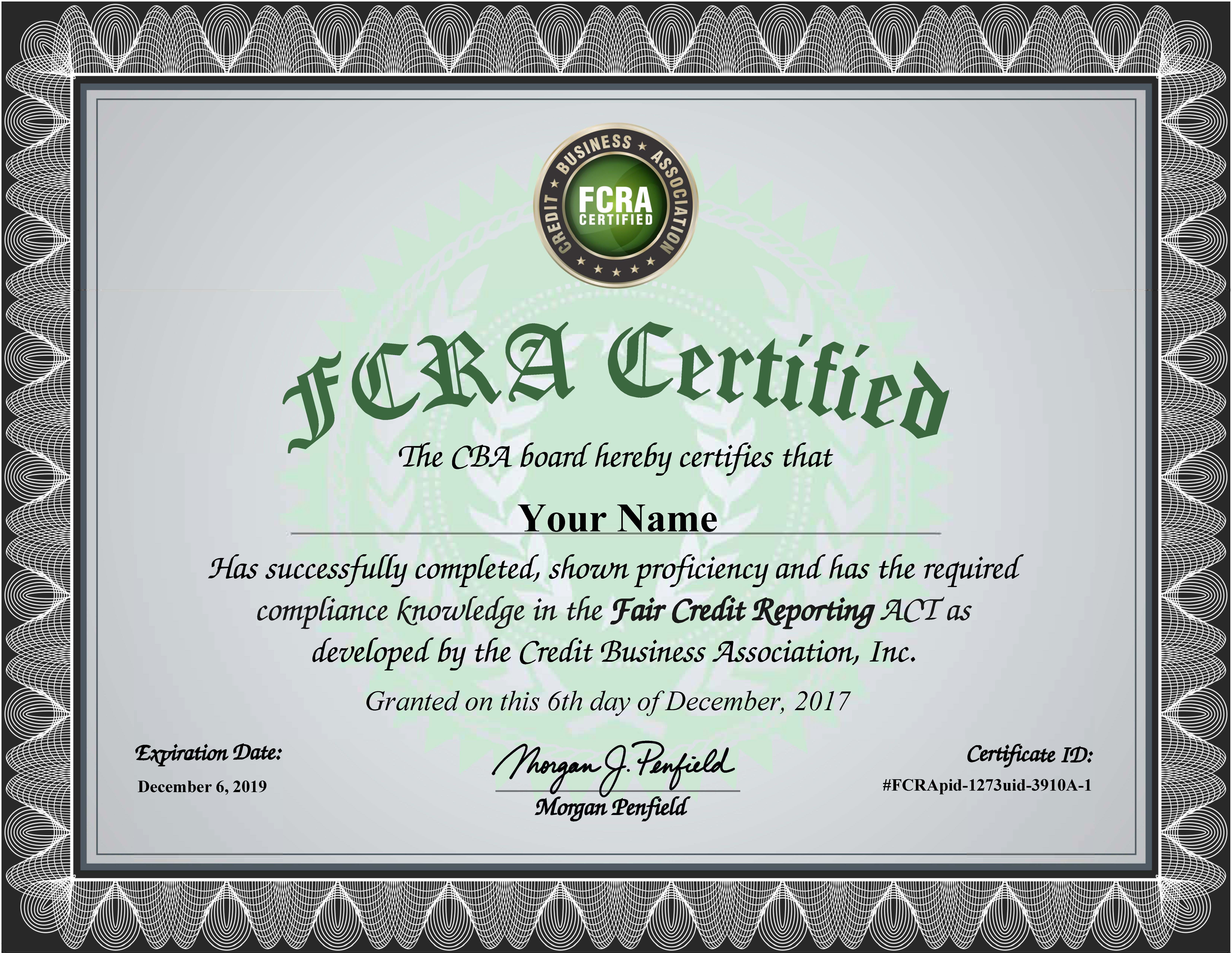 FCRA Certification